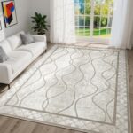 DweIke 4x6 Area Rugs for Living Room, Machine Washable Bordered Rug for Bedroom,... - Image 2