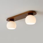 E27 Modern American Light Luxury Simplicity Wood Strip Balcony Ceiling Light Nor... - Image 2