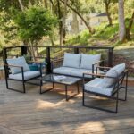 EAST OAK Courtyard Patio Furniture Set, 4-Piece Outdoor Patio Set with Sofa, Rem... - Image 2