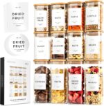 EDELHAUS Square Glass Storage Containers with Bamboo Lids 12-Pack (4x 30 oz, 8x ... - Image 2