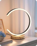 EDISHINE LED Table Lamp, C-Shaped Modern Lamps for Nightstand with 3 Color Tempe... - Image 2