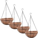 EIMQUVW 4 Pack Hanging Planter Basket with Coco Coin Liner 8 inch Hanging Flower... - Image 2