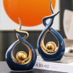 ELEGANTZ Abstract Art Ceramic Statues – Modern Shelf Decorations – Centerpiece L... - Image 2