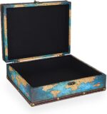 ELLDOO Decorative Treasure Chest Box, Wooden + PU Leather Storage Box for Jewelr... - Image 2