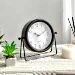EMAX HOME Vintage Black Table Clock - Decorative Battery Operated Desk Clock wit... - Image 2
