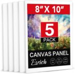 ESRICH Canvas Boards for Painting, 5 Pack Canvases for Painting 8x10 Cotton Prim... - Image 2