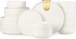 EWFEN Plates and Bowls Sets, 24 Pieces Ceramic Dinnerware Set for 8, Stoneware D... - Image 2