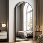 Easly Oversized Full-Body Mirror, 76" x 34" Arched Full-Length Mirror, Black Met... - Image 2