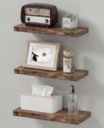 Easy Install Floating Shelves, 15.7 Inch Wall Mounted Wooden Shelf, Small Hangin... - Image 2