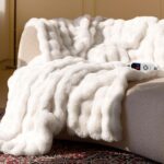 Electric Heated Blanket for Girls & Women, Soft & Luxurious, Faux Rabbit Fur Hea... - Image 2