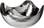 Elegance Hammered 8-Inch Stainless Steel Wave Serving Bowl, Silver, 8" x 8" x 4" - Image 2