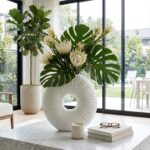 Elegant Circular Quartz Resin Vase for Living Room Decor - Sculptural Home Displ... - Image 2