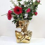Elegant Gold Ceramic Vase Unique Flower Vase for Home Decor Perfect for Living R... - Image 2