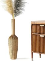Elegant Gold Floor Vase - 23.62” Tall Decorative Vase for Dried Flowers | Home D... - Image 2
