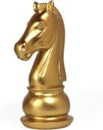 Elegant Gold Resin Chess Piece Statue - Large Decorative King Queen Knight Chess... - Image 2