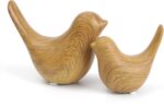 Elegant Wood Look Small Bird Sculptures,Modern Abstract Art Pieces for Bookshelf... - Image 2