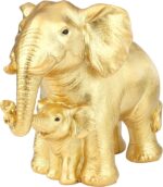 Elephant Statue Decor Brings Good Luck Mom Gifts Elephants Figurine Gold Decor f... - Image 2