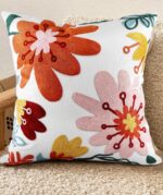 Embroidered Throw Pillow Cover - 18x18 Decorative Pillow Cover with Zipper Aesth... - Image 2
