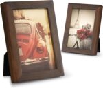 Emfogo 4x6 Picture Frame, Pack of 2 Photo Frame with Real Glass, Solid Wood Rust... - Image 2