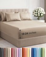 Extra Deep Queen Sheet Set - 6 Piece Breathable and Cooling Sheets - Hotel Luxur... - Image 2