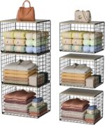 Extra-Long Closet Organizers and Storage with Top Board, 3 Pack Stackable Closet... - Image 2