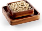 FANATU Wood Pistachio Snack Bowl with Shell Storage, Double Dish Holder Nut Bowl... - Image 2