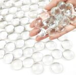 FANTIAN 1lb Clear Glass Beads for Vases, 100 Pcs Glass Pebbles, Clear Flat Glass... - Image 2