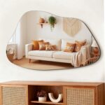 FICTOR Irregular Asymmetrical Wall Mirror, 36" x 24" Modern Decorative Mirror fo... - Image 2