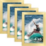 FIXSMITH 4x6 Picture Frame Bulk-4 Pack, Gold Picture Frames Collage Wall Decor, ... - Image 2