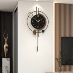 FLEBLE Modern Wall Clock Decorative Wall Clocks with Pendulum Silent Non Ticking... - Image 2