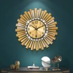 FLEBLE Wall Clocks for Living Room Decor Small Gold Silent Wall Clock Battery Op... - Image 2