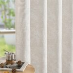 FMFUNCTEX Beige Floral Jacquard Blackout Curtains 108 Inches Long for Bedroom, S... - Image 2