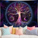 FORATER Tree of Life Tapestry Wall Hanging Colorful Life Tree Tapestries Aesthet... - Image 2