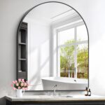 FORBATH Arched Wall Mirror 40"x48", Large Arch Bathroom Mirror Black Aluminum Wi... - Image 2