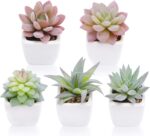 FUNARTY 5pcs Artificial Succulent Plants, Small Fake Desk Plants Mini Succulents... - Image 2