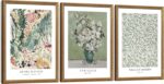 FWAHREN 3 Piece Framed Vintage Botanical Floral Canvas Wall Art Set, Matisse Van... - Image 2