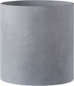 FaithLand 12 Inch Fiberstone Planter - Lightweight Modern Cylinder Plant Pot wit... - Image 2
