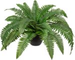 Fake Fern Potted Plant Artificial Boston Ferns in Pot 35 Leaves for Outdoors & I... - Image 2