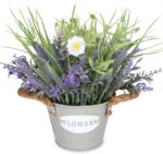 Fake Plants Purple Lavender Flowers in Pot 10" Tall Faux Artificial Potted Plant... - Image 2