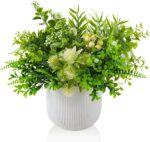 Fake Plants with Ceramic Pots, Artificial Plants Indoor, Faux Plant Flowers for ... - Image 2