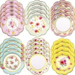 Fancy Land Floral Paper Plates 7.28 Inches Vintage Small Party Plate 24 ct - Image 2