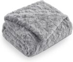 Faux Fur Throw Blanket, Ultra Plush Reversible Couch Blanket with Wave Texture, ... - Image 2