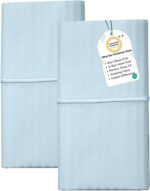 Feather & Stitch 100% Cotton Standard Pillow Covers Set of 2, 500TC Envelope Clo... - Image 2