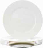 Fine Bone China Dinner Plates 6-Piece, Flate Plate, Pasta Plate 10.75 Inches, Fi... - Image 2
