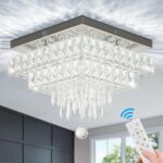Finktonglan 13" Dimmable Crystal Ceiling Light with Remote & App, Modern Square ... - Image 2