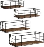 Fixwal Wall Shelves, 4 Sets of Hanging Floating Shelves, Wall Mounted Shelves fo... - Image 2