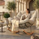 FlexiSpot Oversized Outdoor Rocking Chair with Thick Cushioned Seat & Bonus Pill... - Image 2