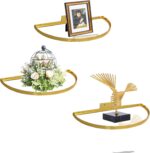 Floating Shelves Wall Mounted Wall Decor Iron Glass Hanging Shelf Home Decor Set... - Image 2