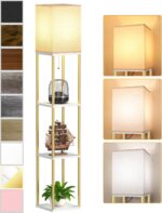 Floor Lamp with Shelves, Modern Corner Display Standing Column Shelf Lamp Etager... - Image 2