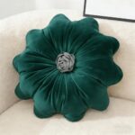 Flower Pillow Cushion Round Decorative Throw Pillow 15.7 Velvet Flower Shaped Pi... - Image 2